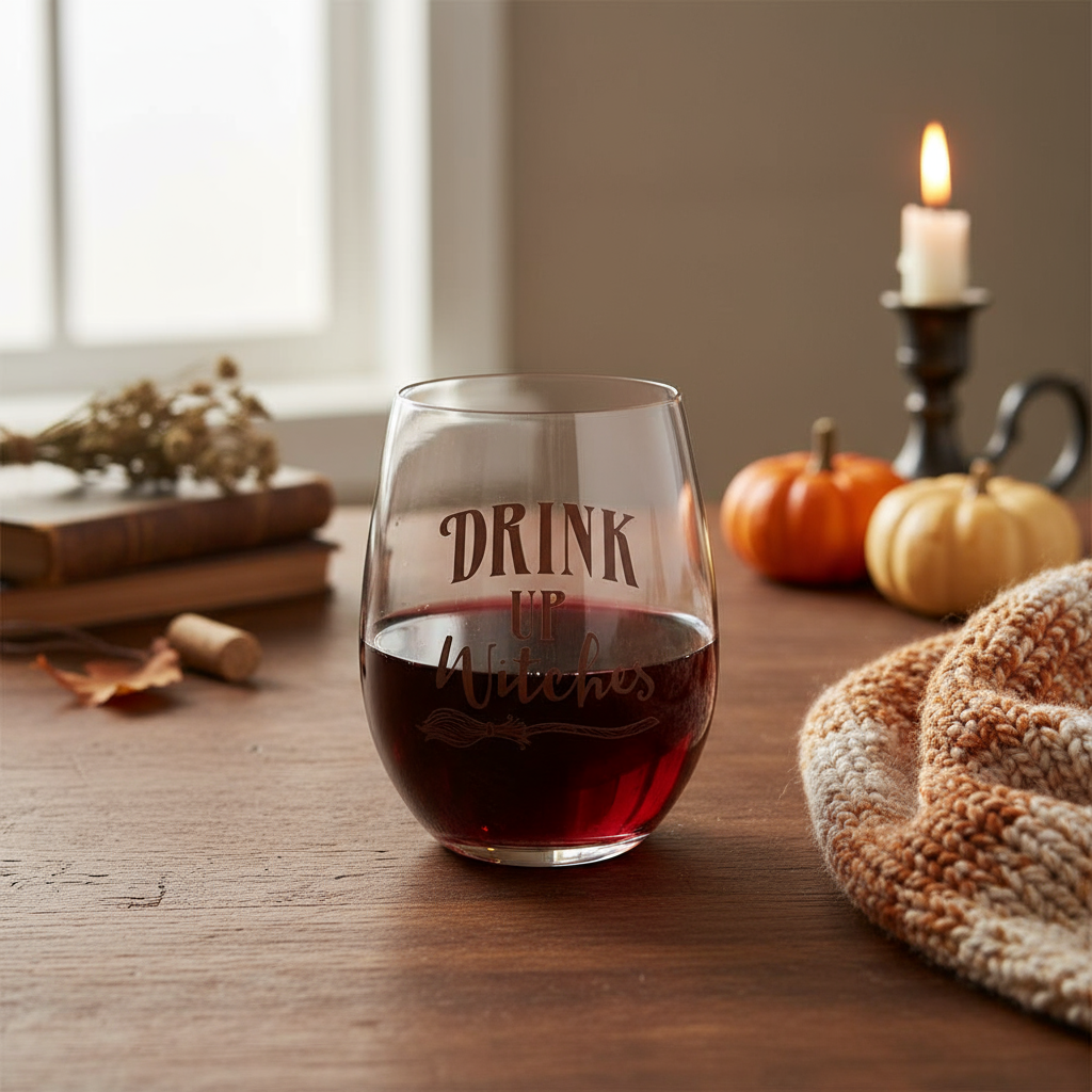 Drink Up Witches Stemless Glass