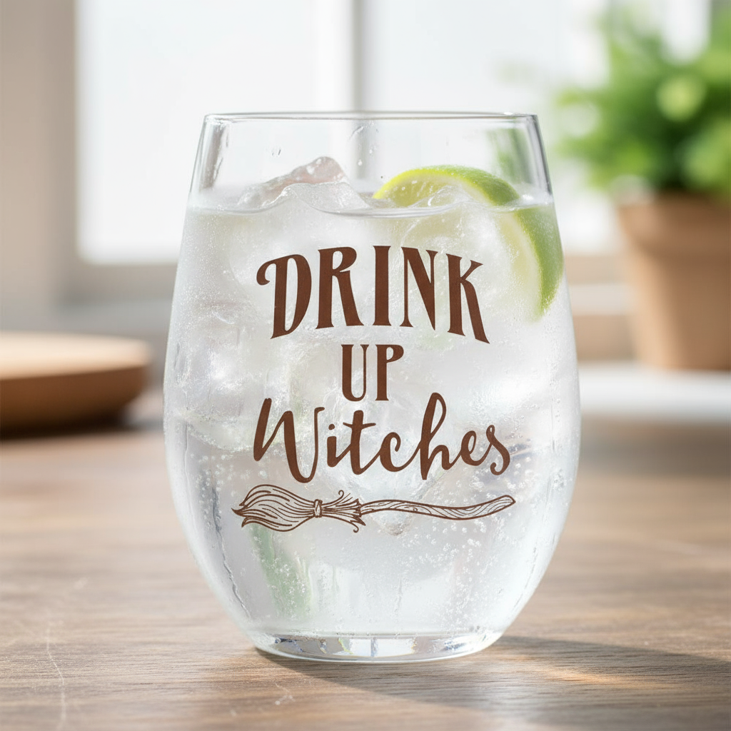Drink Up Witches Stemless Glass