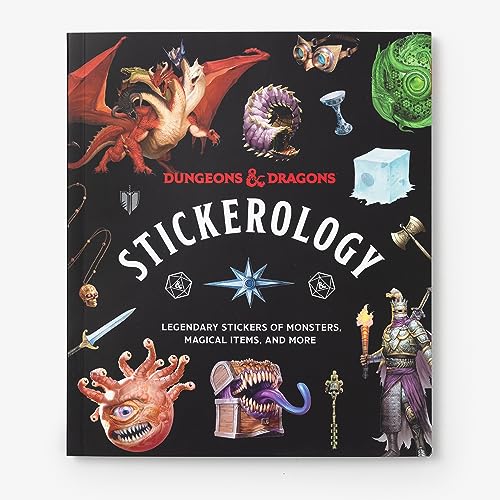 Dungeons & Dragons Stickerology : Legendary Stickers of Monsters, Magical Items, and More: Stickers for Journals, Water Bottles, Laptops, Planners, and More