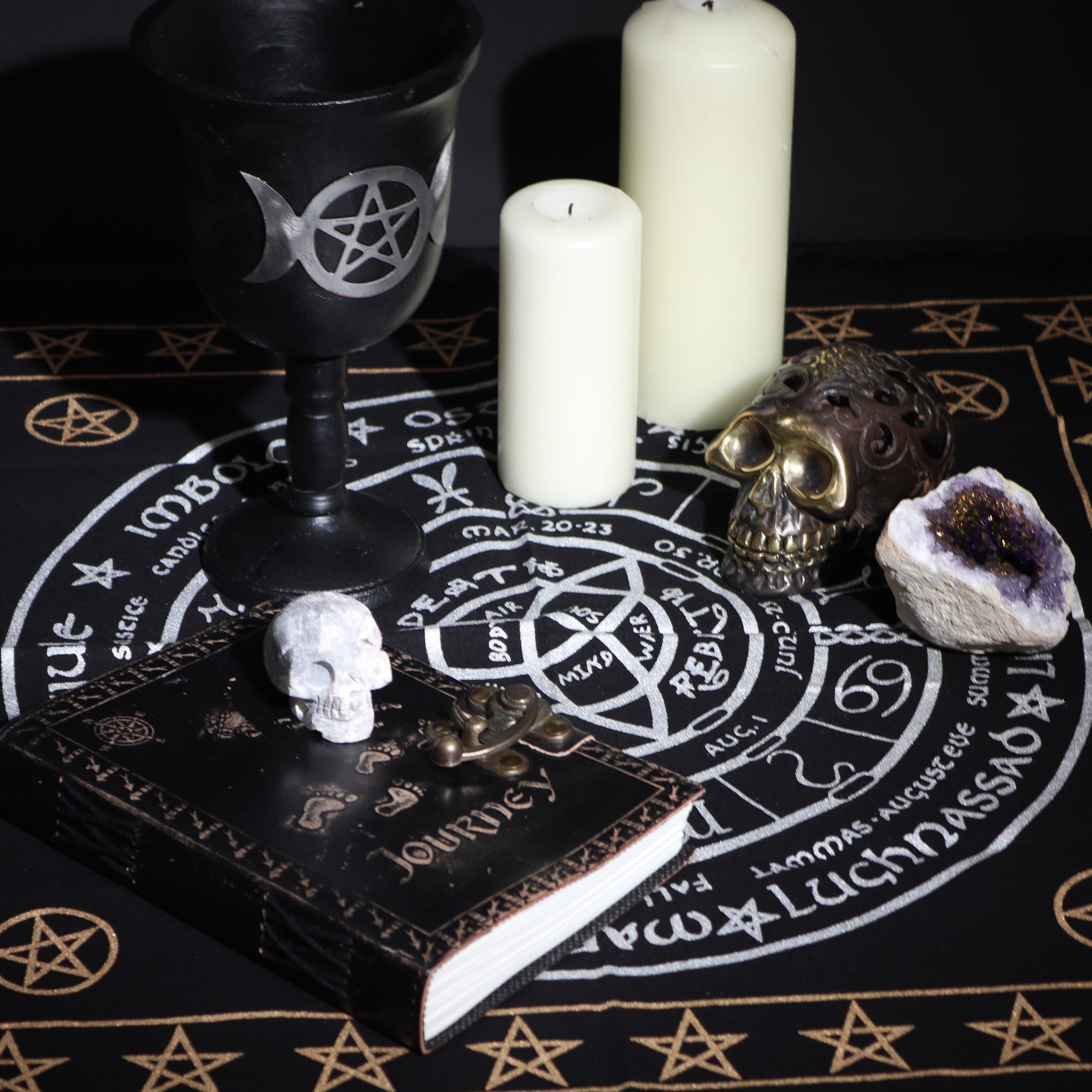 Esoteric Fringed Altar Cloth -  Life Death Rebirth From Witch, Please!