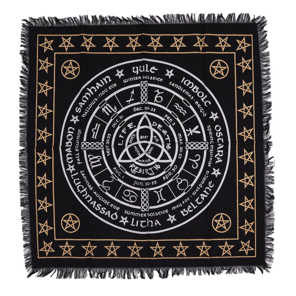 Esoteric Fringed Altar Cloth -  Life Death Rebirth From Witch, Please!