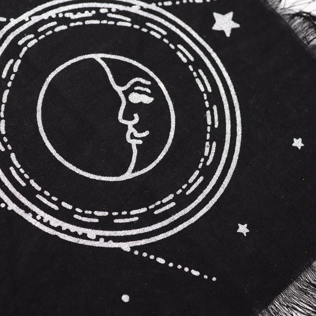 Esoteric Fringed Altar Cloth -  Moon & Sun Chart From Witch, Please!