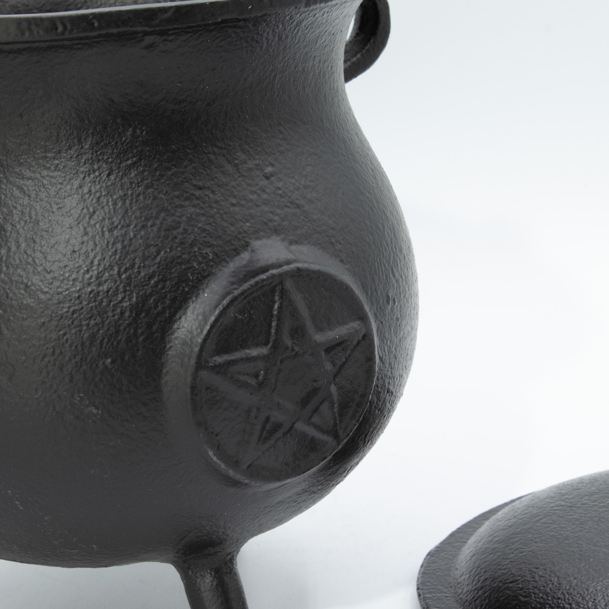 Extra Huge Cast Iron Cauldron with Pentagon 23x18cm (at least 4kg) Ritual Bowls and Cauldrons