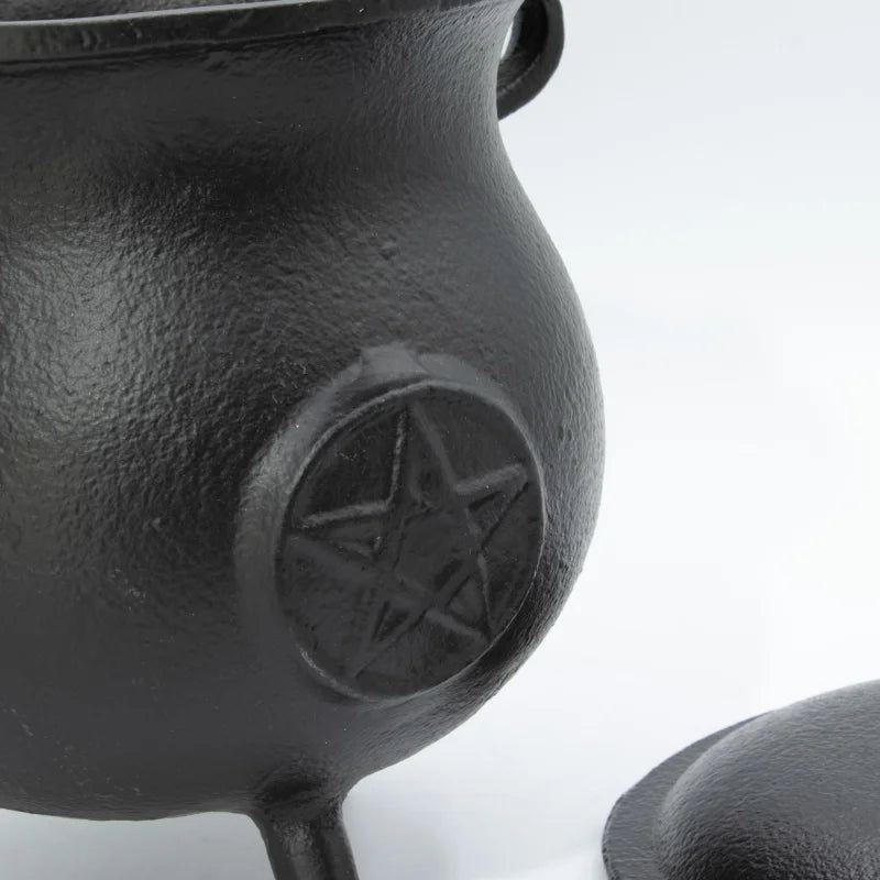 Extra Huge Cast Iron Cauldron with Pentagon 23x18cm (at least 4kg) Ritual Bowls and Cauldrons