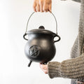 Extra Huge Cast Iron Cauldron with Pentagon 23x18cm (at least 4kg) Ritual Bowls and Cauldrons
