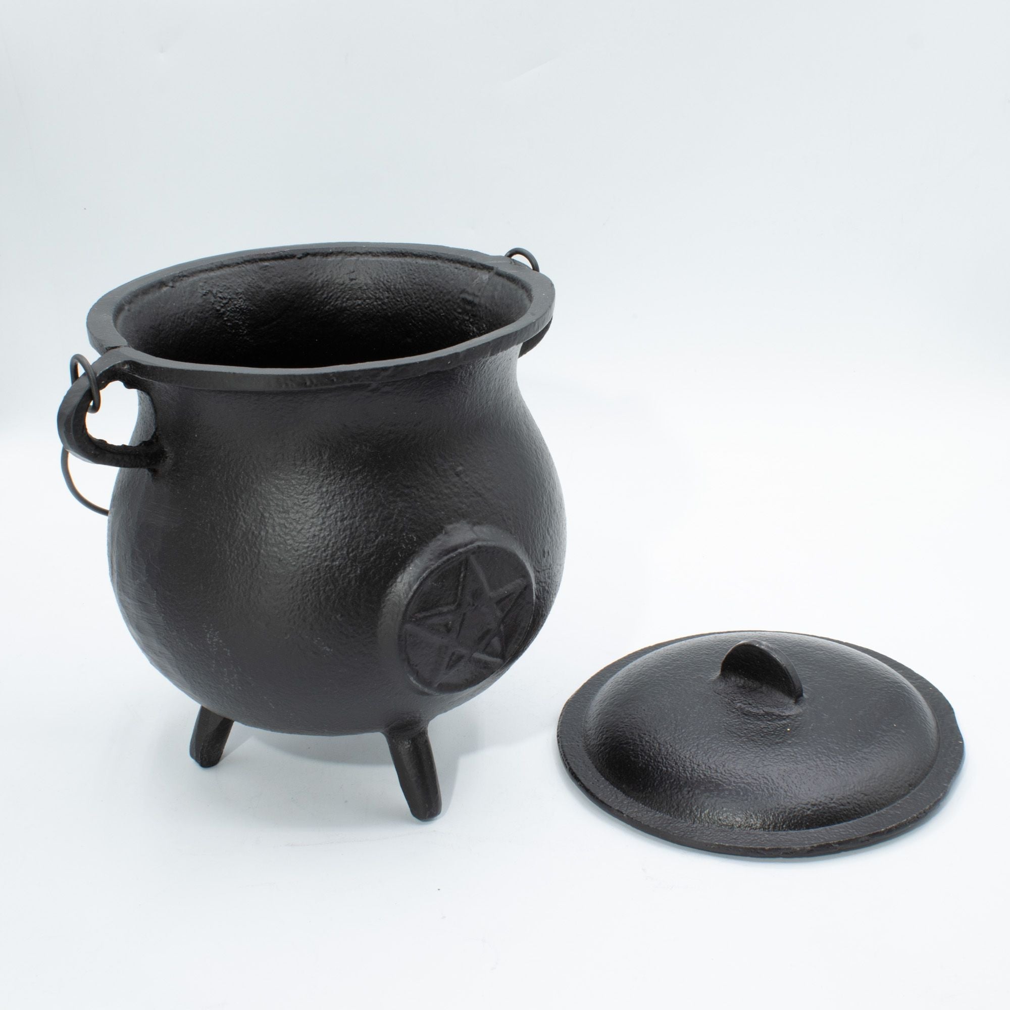 Extra Huge Cast Iron Cauldron with Pentagon 23x18cm (at least 4kg) Ritual Bowls and Cauldrons