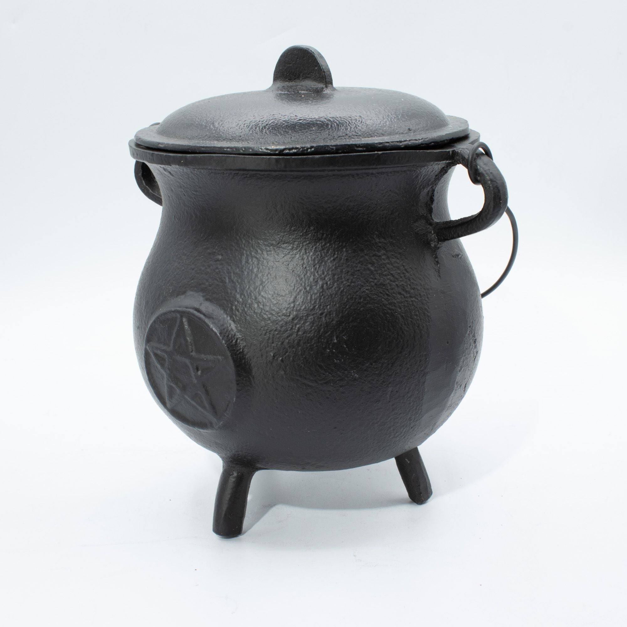 Extra Huge Cast Iron Cauldron with Pentagon 23x18cm (at least 4kg) Ritual Bowls and Cauldrons
