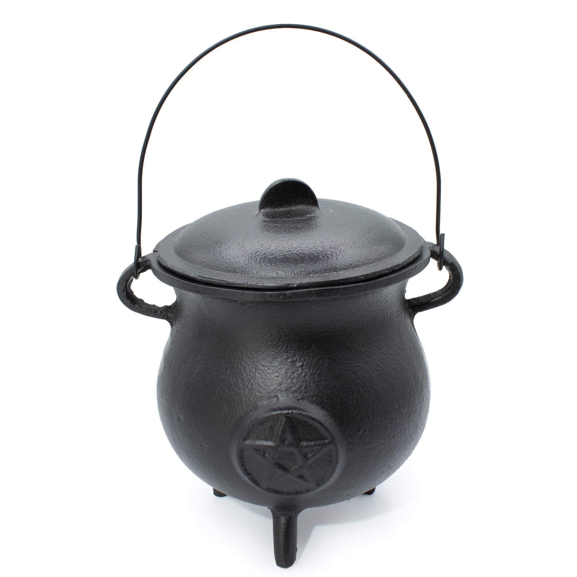 Extra Huge Cast Iron Cauldron with Pentagon 23x18cm (at least 4kg) Ritual Bowls and Cauldrons