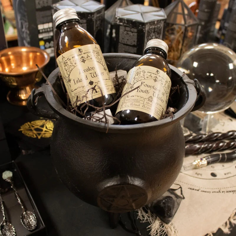 Extra Huge Cast Iron Cauldron with Pentagon 23x18cm (at least 4kg) Ritual Bowls and Cauldrons