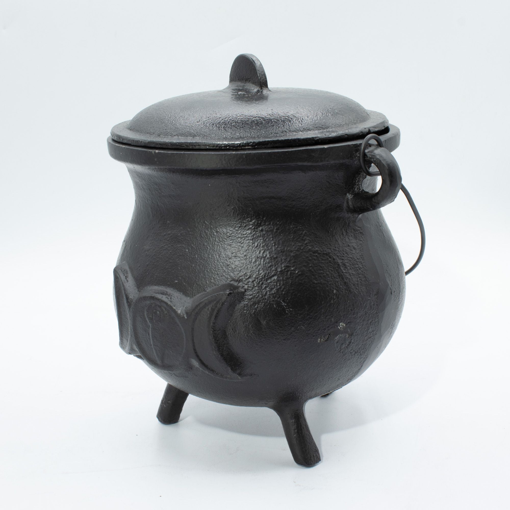 Extra Huge Cast Iron Cauldron with Triple Moon 23x18cm (at least 4kg) Ritual Bowls and Cauldrons