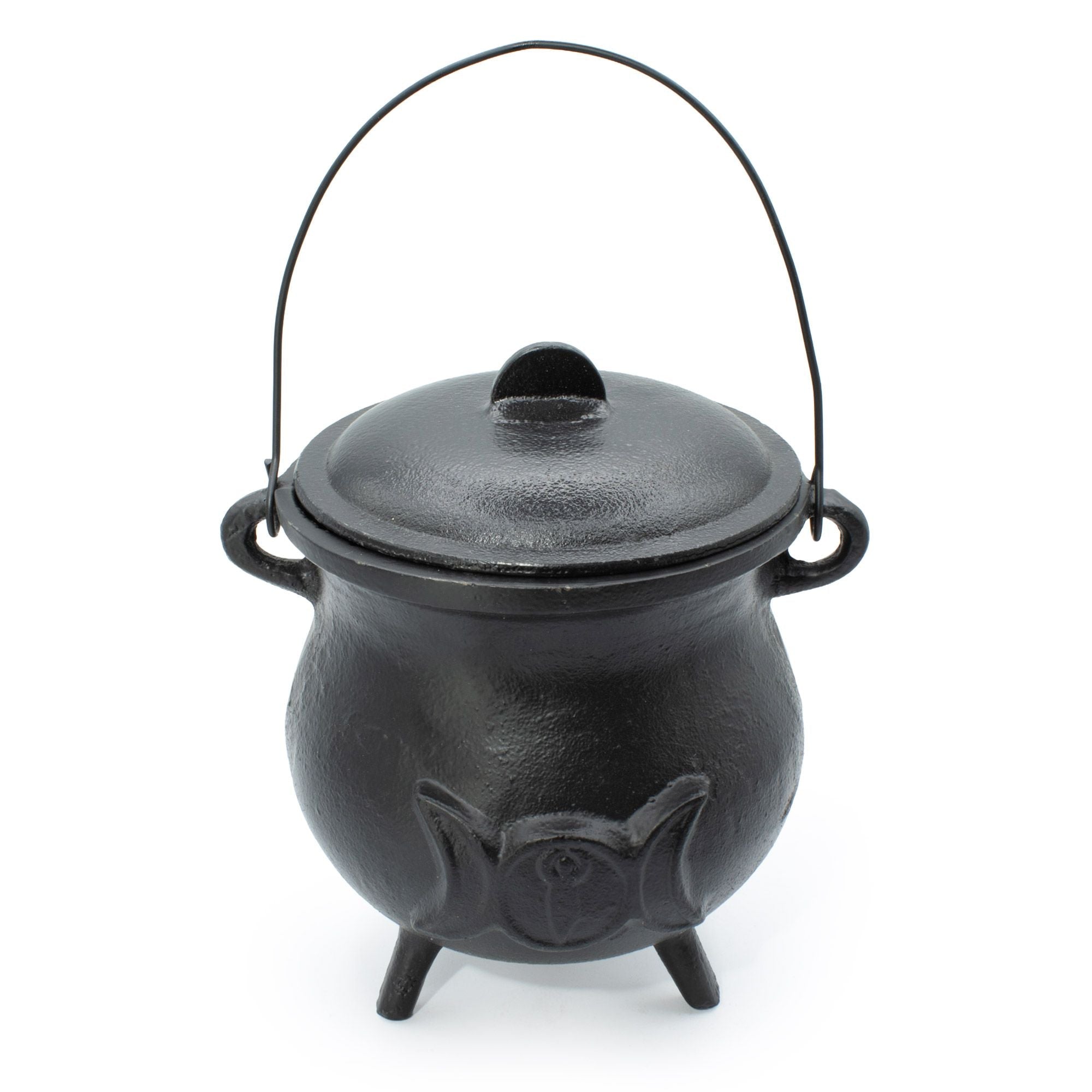 Extra Huge Cast Iron Cauldron with Triple Moon 23x18cm (at least 4kg) Ritual Bowls and Cauldrons