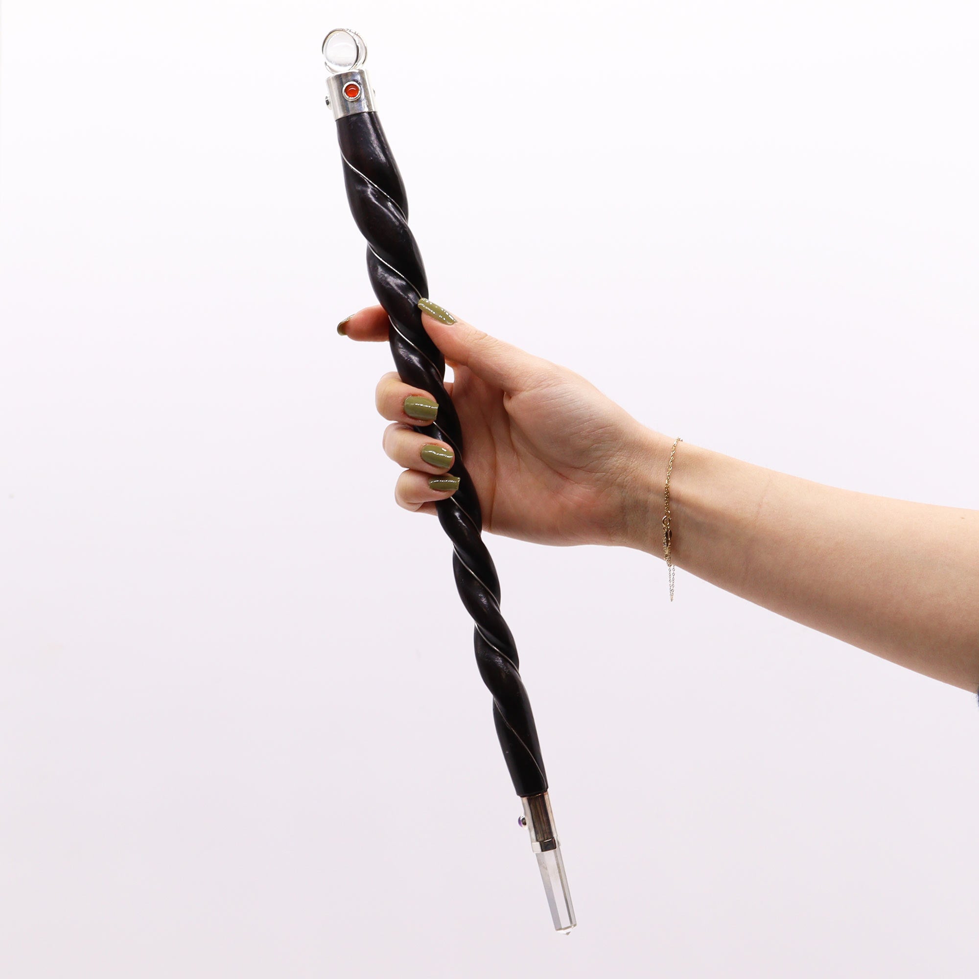 Extra Large Twisted Wood and Rock Quartz Wand From Witch, Please!