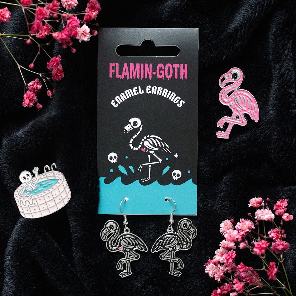 Flamin-goth Enamel Dangle Earrings