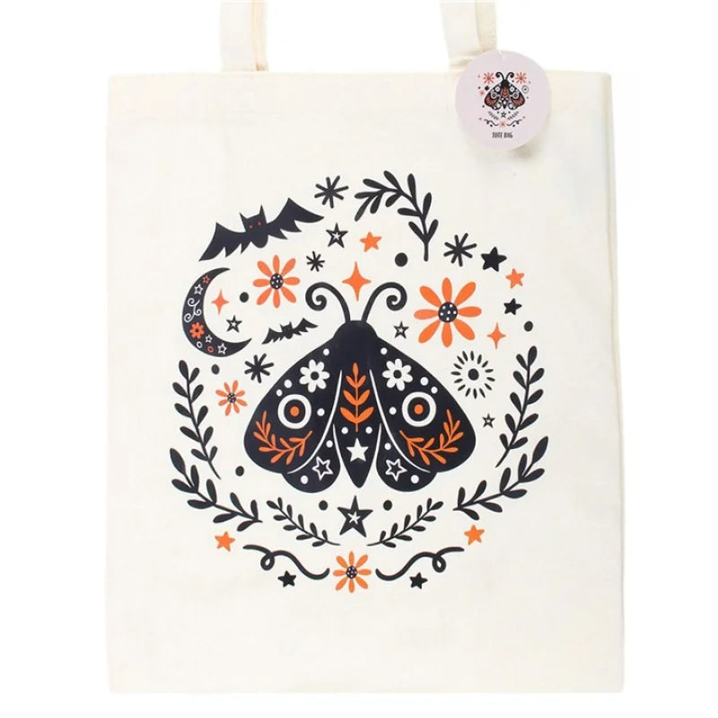 Folk Moth Tote Bag