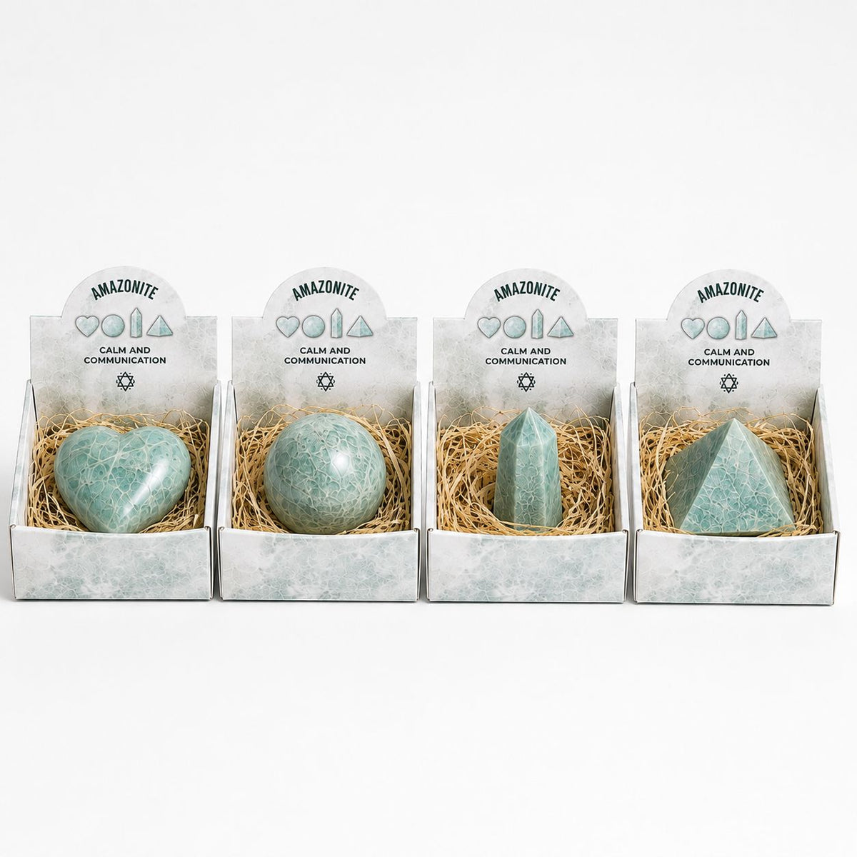 Four Gemstone Shapes - Amazonite Sets