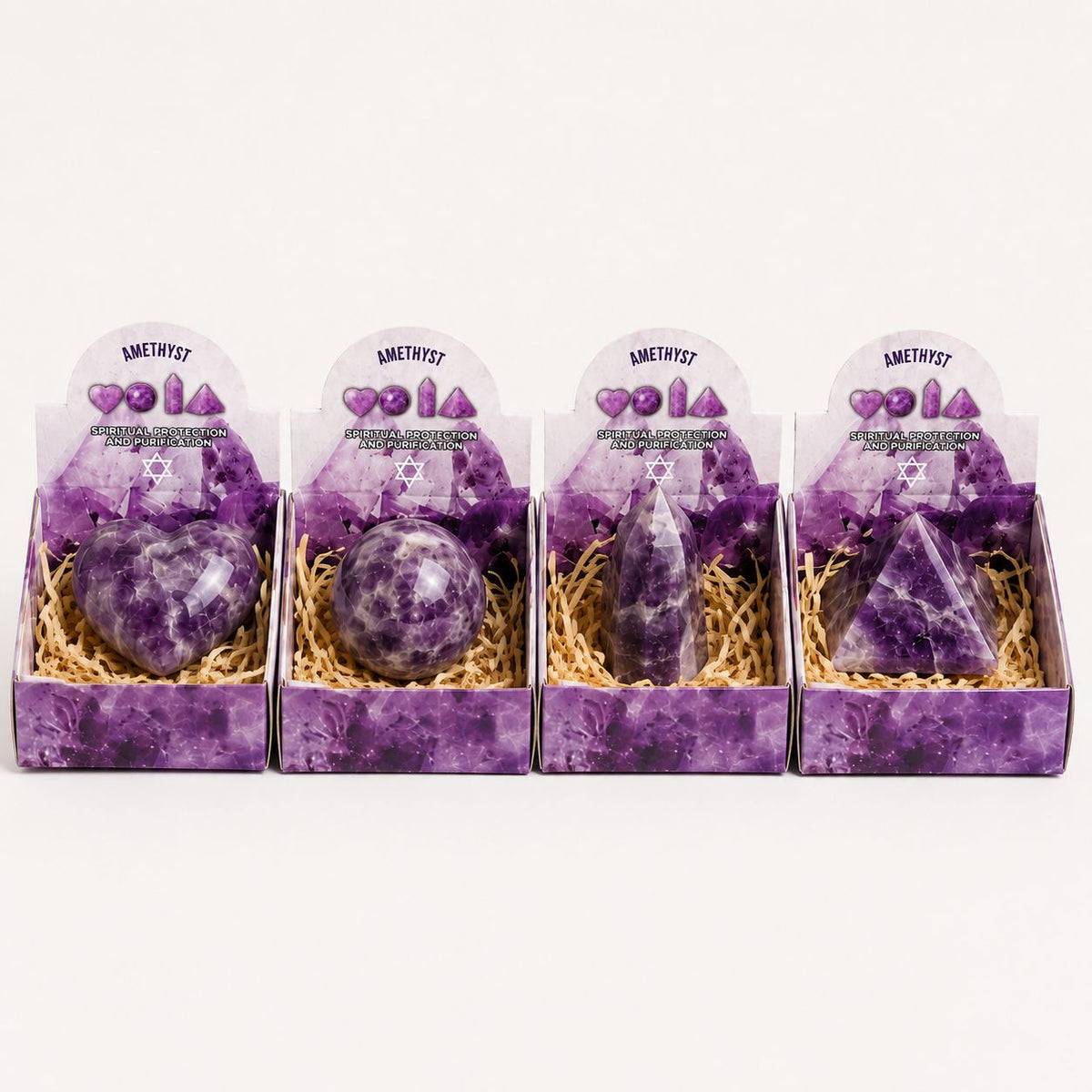 Four Gemstone Shapes - Amethyst Sets