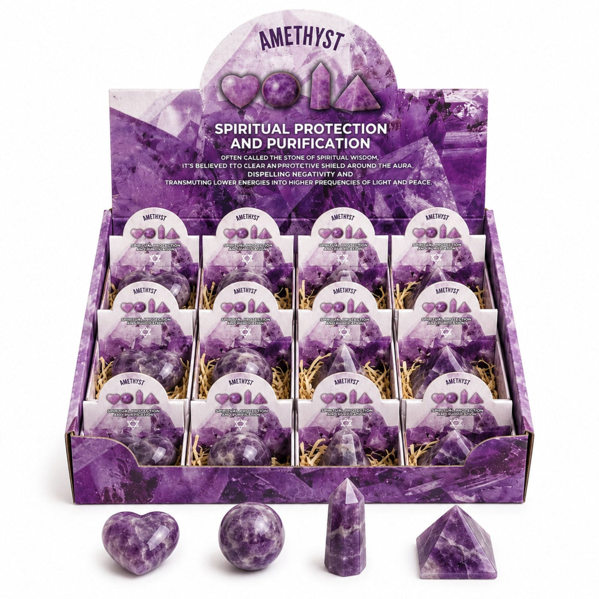 Four Gemstone Shapes - Amethyst Sets