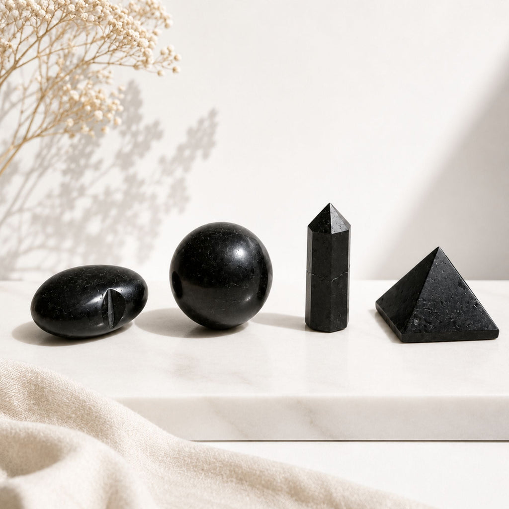 Four Gemstone Shapes - Black Tourmaline Sets