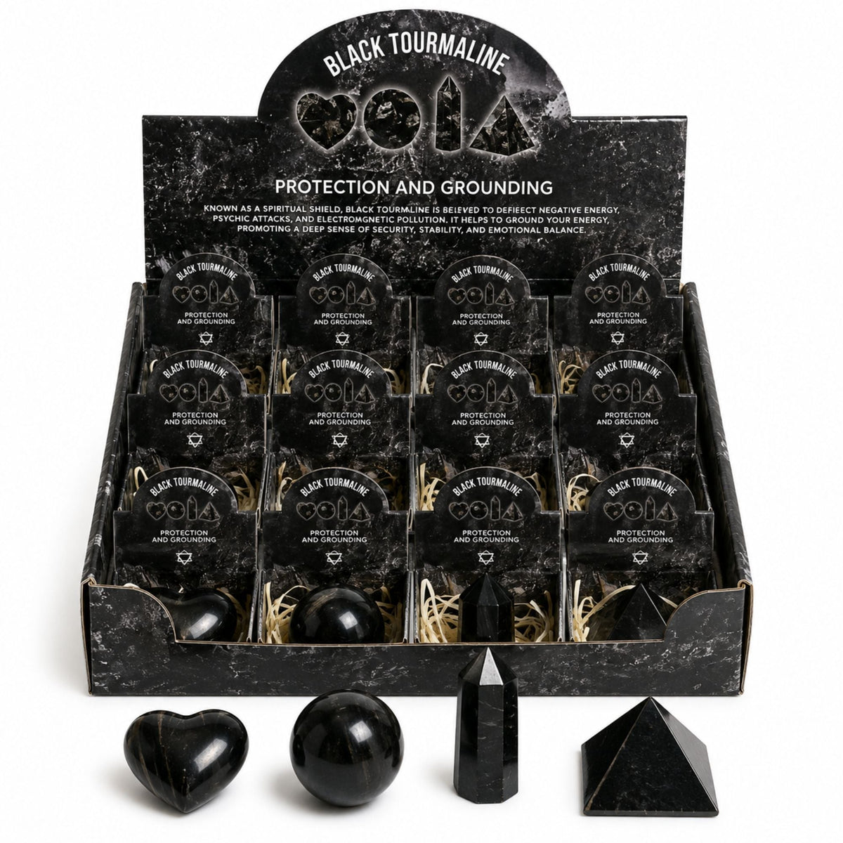 Four Gemstone Shapes - Black Tourmaline Sets