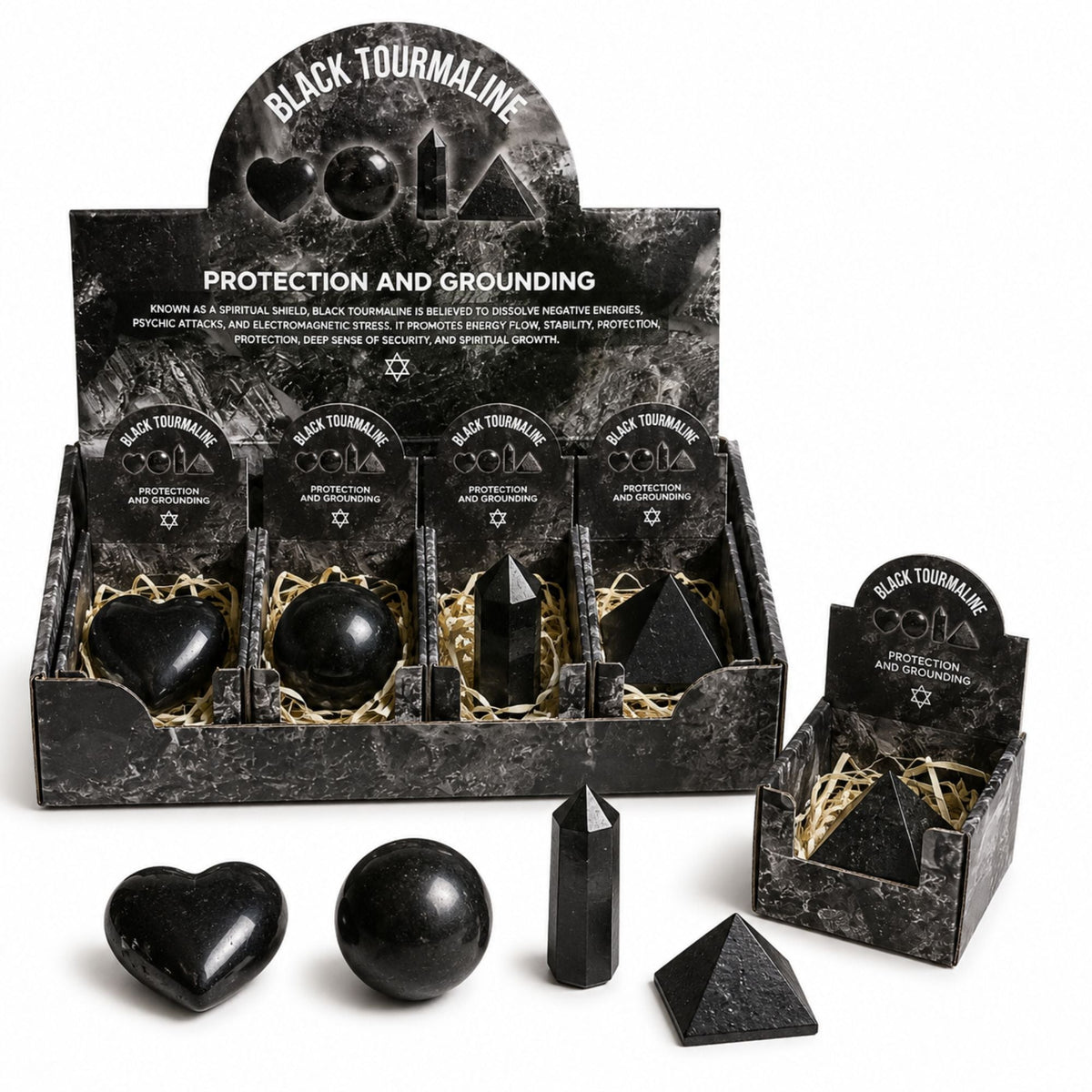 Four Gemstone Shapes - Black Tourmaline Sets