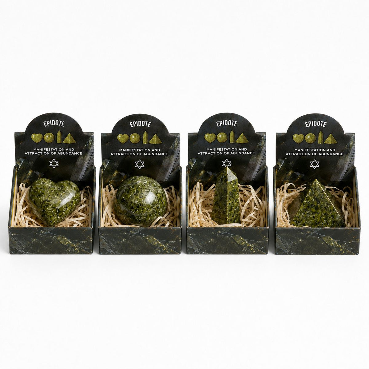 Four Gemstone Shapes - Epidote Sets