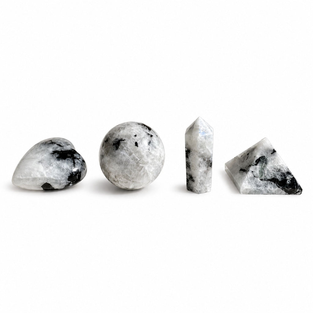 Four Gemstone Shapes - Rainbow Moonstone Sets