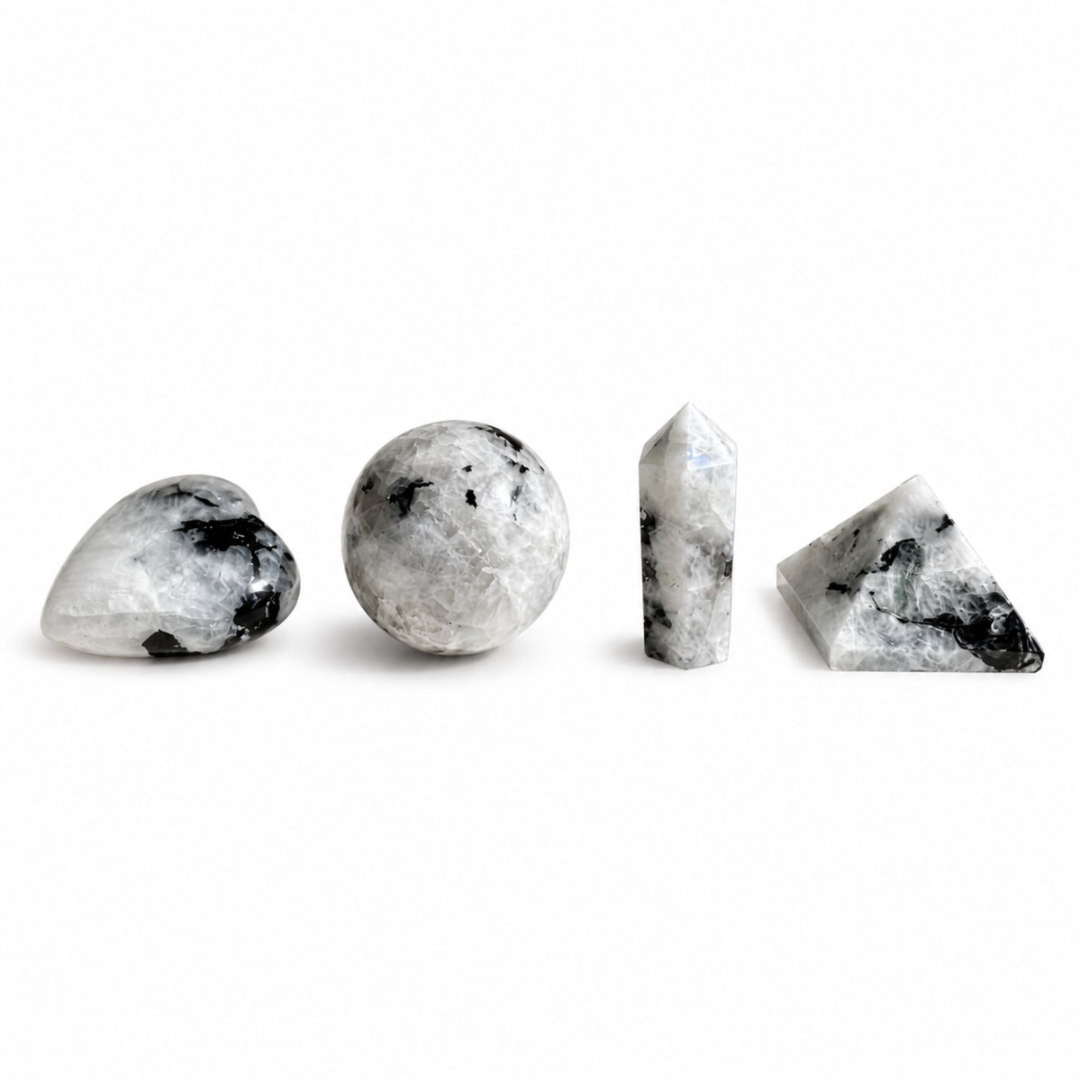 Four Gemstone Shapes - Rainbow Moonstone Sets