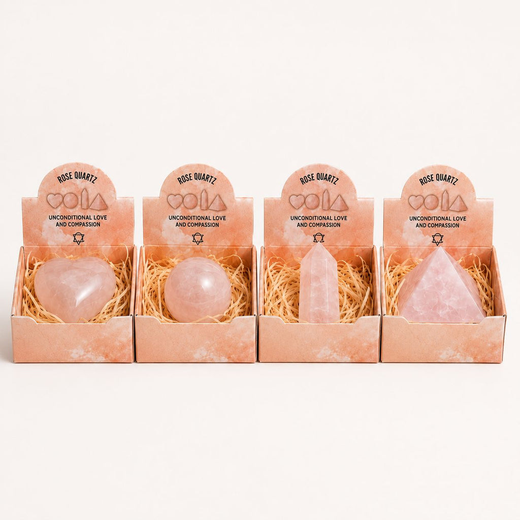 Four Gemstone Shapes - Rose Quartz Sets