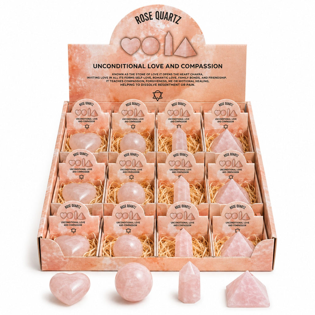 Four Gemstone Shapes - Rose Quartz Sets