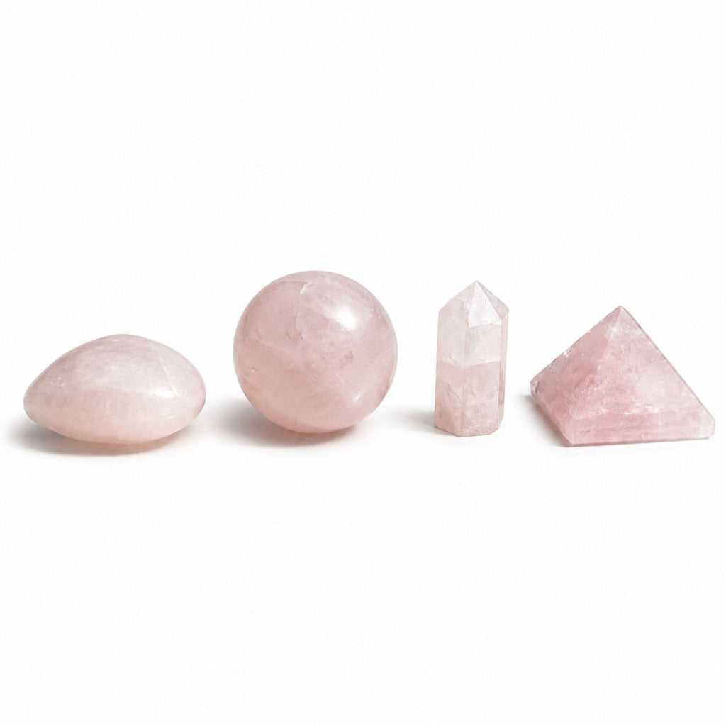 Four Gemstone Shapes - Rose Quartz Sets