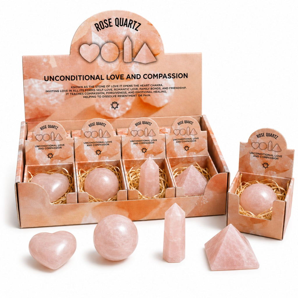 Four Gemstone Shapes - Rose Quartz Sets