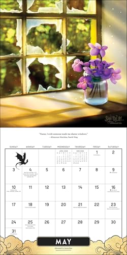 Fourth Wing Officially Licensed Fan Art 2026 Wall Calendar
