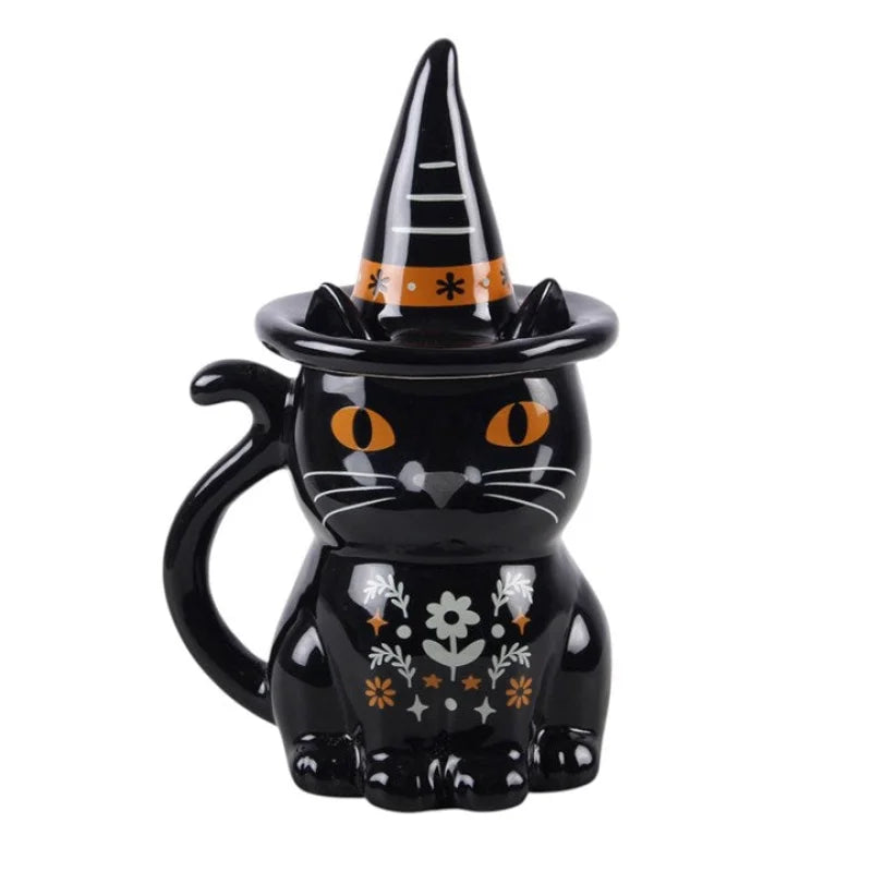 Frightful Folk Black Cat Lidded Mug