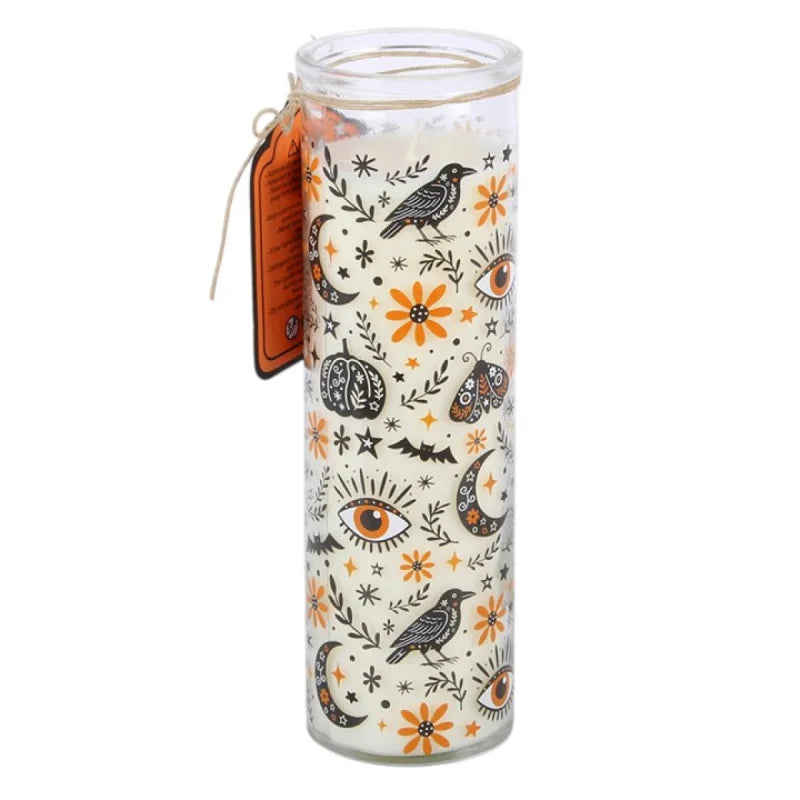 Frightful Folk Print Toasted Pumpkin Scented Tube Candle
