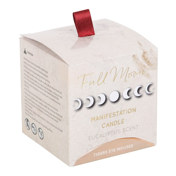 Full Moon Eucalyptus Manifestation Candle with Tiger’s Eye