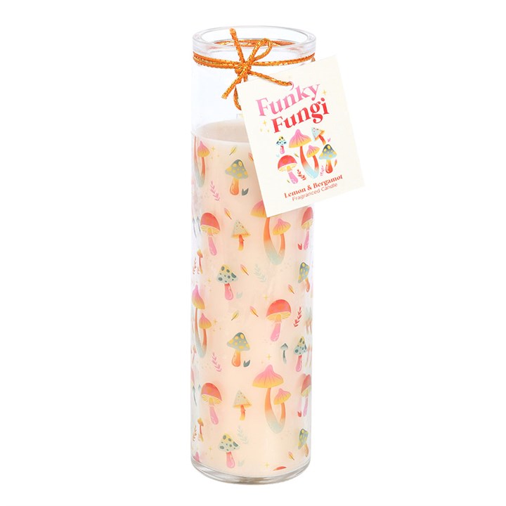 Funky Fungi Mushroom Print Tube Candle - Candle