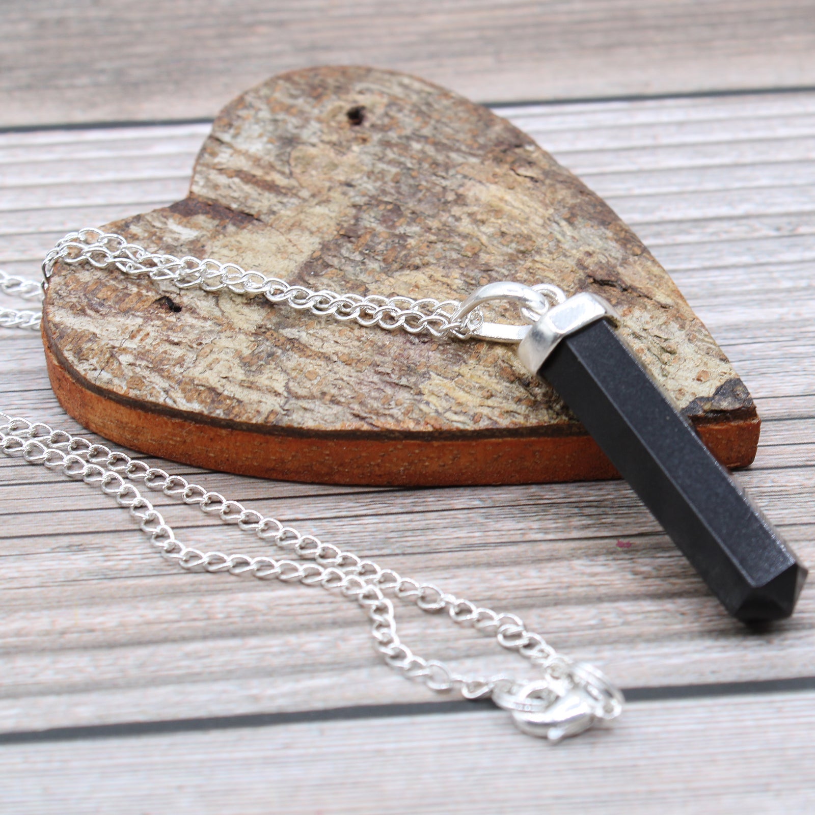 Gemstone Classic Point Pendant - Black Agate From Witch, Please!
