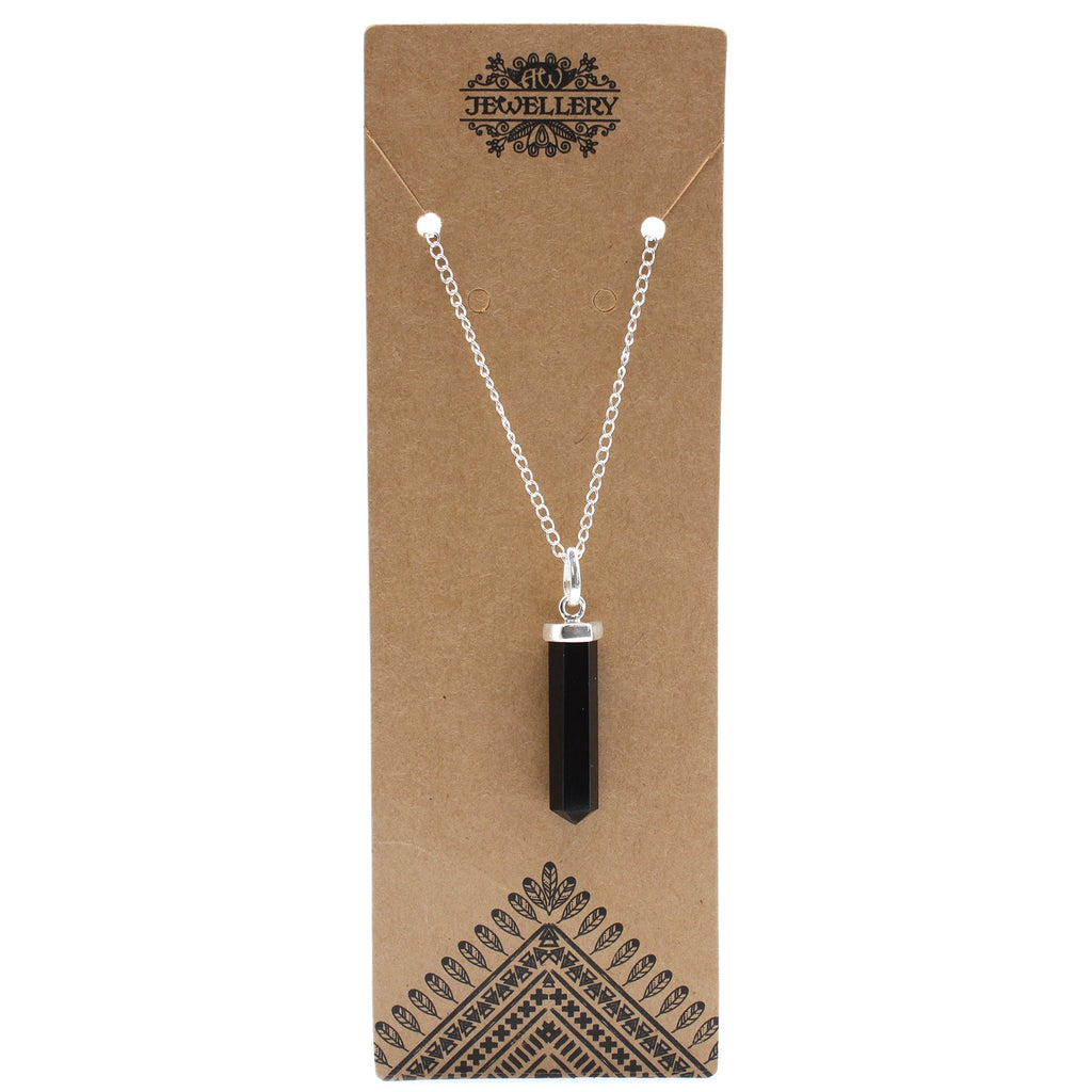 Gemstone Classic Point Pendant - Black Agate From Witch, Please!