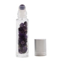 Gemstone Essential Oil Roller Bottle - Amethyst  - Silver Cap From Witch, Please!
