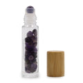 Gemstone Essential Oil Roller Bottle - Amethyst  - Wooden Cap From Witch, Please!
