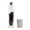 Gemstone Essential Oil Roller Bottle - Black Tourmaline  - Silver Cap From Witch, Please!
