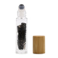Gemstone Essential Oil Roller Bottle - Black Tourmaline  - Wooden Cap From Witch, Please!