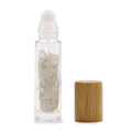 Gemstone Essential Oil Roller Bottle - Rock Quartz  - Wooden Cap From Witch, Please!