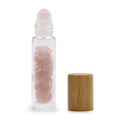Gemstone Essential Oil Roller Bottle - Rose Quartz  - Wooden Cap From Witch, Please!