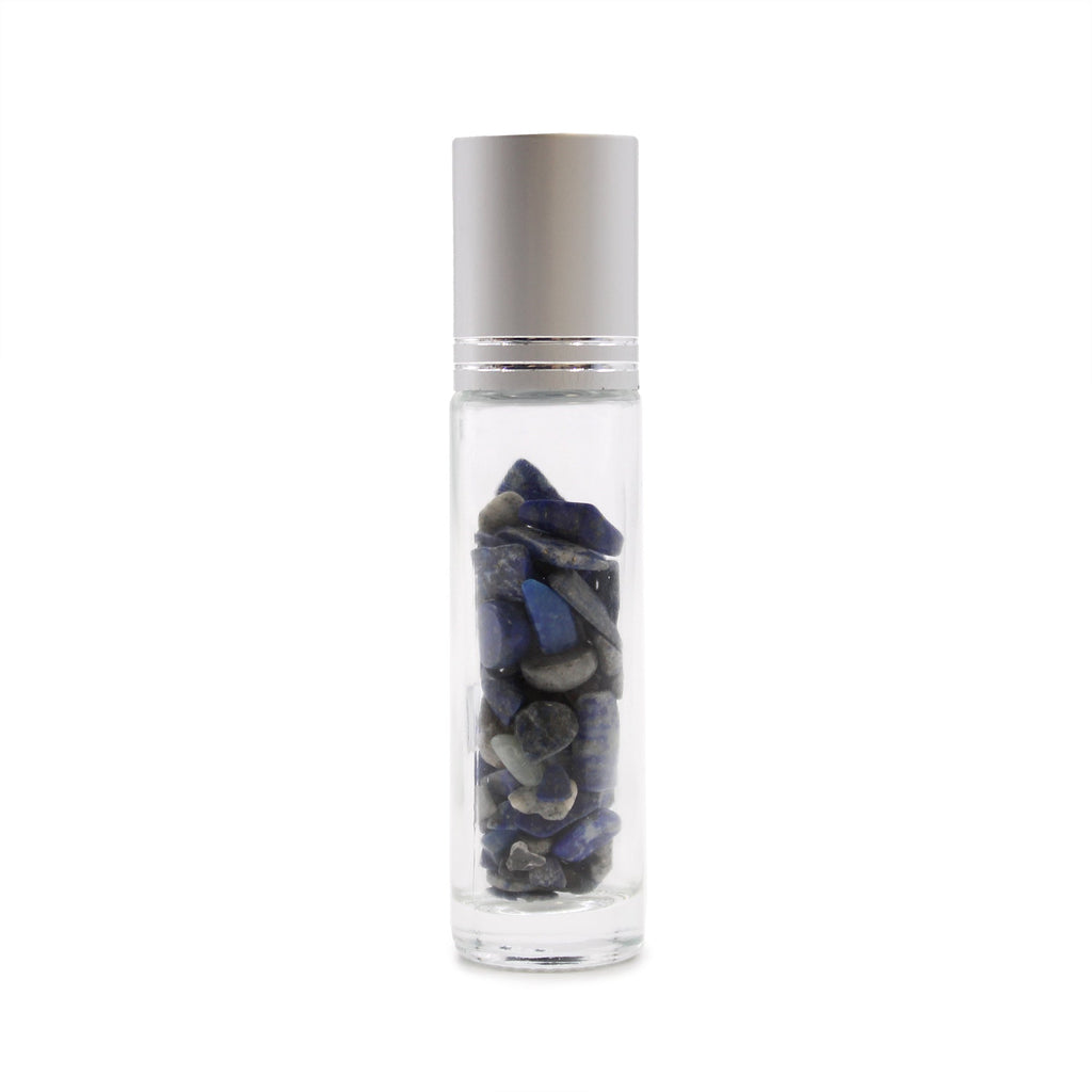Gemstone Essential Oil Roller Bottle - Sodalite  - Silver Cap From Witch, Please!
