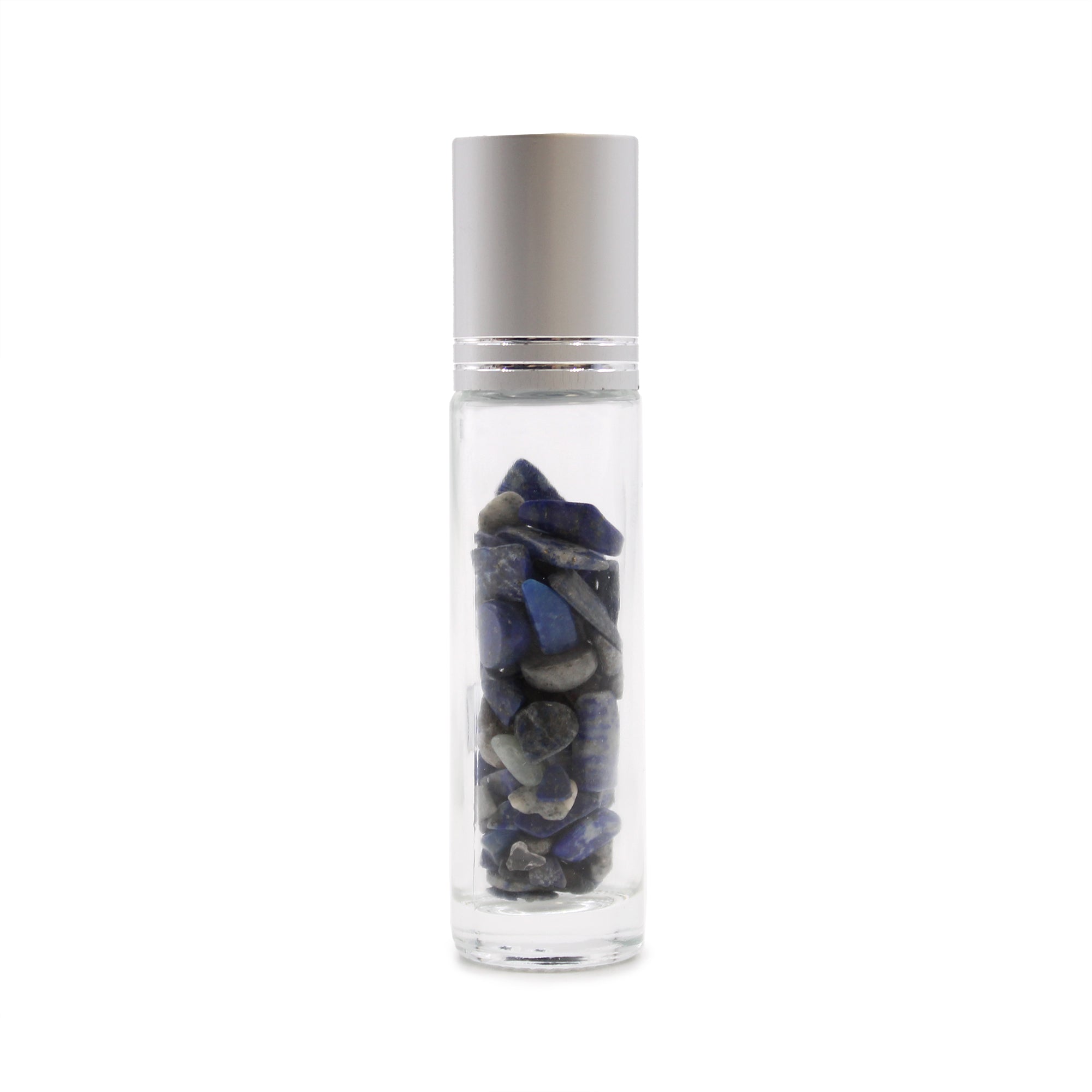 Gemstone Essential Oil Roller Bottle - Sodalite  - Silver Cap From Witch, Please!