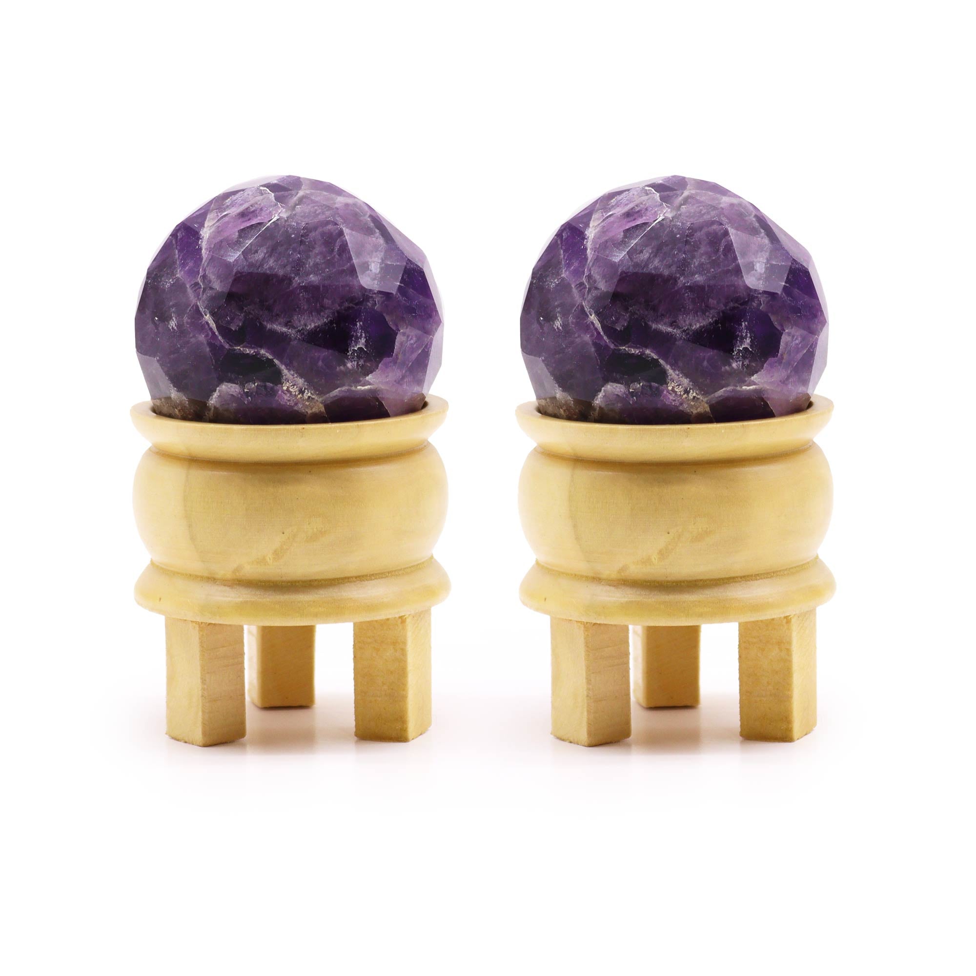 Gemstone Faceted Healing Ball & Stand - Amethyst From Witch, Please!