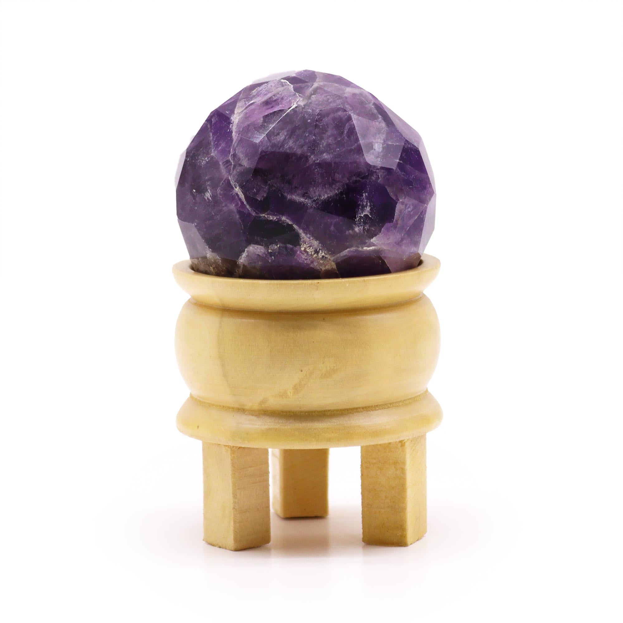 Gemstone Faceted Healing Ball & Stand - Amethyst From Witch, Please!