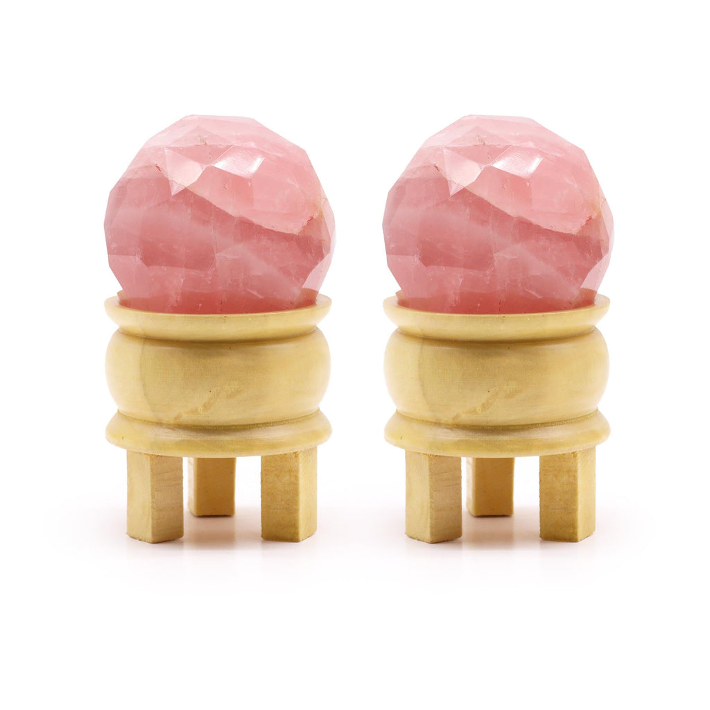 Gemstone Faceted Healing Ball & Stand - Rose Quartz From Witch, Please!
