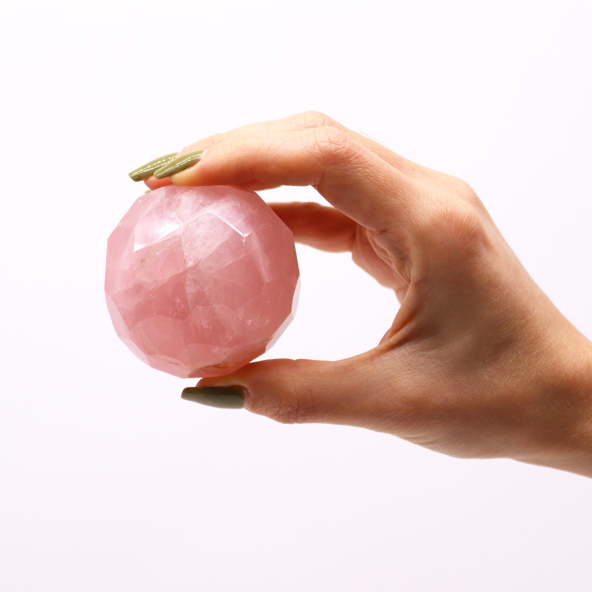 Gemstone Faceted Healing Ball & Stand - Rose Quartz From Witch, Please!